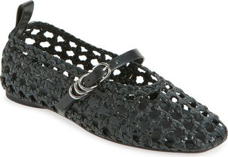 Rag & Bone Spire Woven Mary Jane Flat in Black at Nordstrom, Size 10.5Us