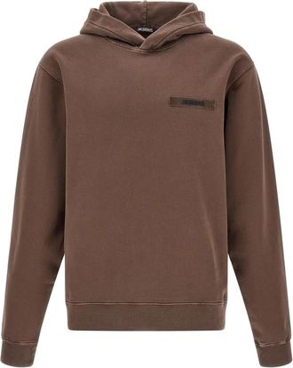 Jacquemus Le Hoodie Gros-Grain - Heren - Hoodies - Bruin - 2XL - Katoen - Hoodies & sweatvesten