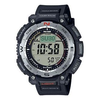Casio Mens CASIO PRO TREK Series Fashion Sports Waterproof Solar Powered Black Watch Mens PRW-3400-1PR