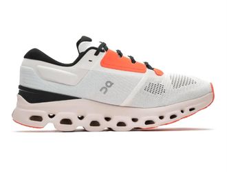 On Womens Cloudstratus 3 Running Shoes In Undyed White Sand