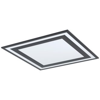 Loops Wall / Ceiling Light Black Modern 595mm Square Slim Panel 36W Built in LED