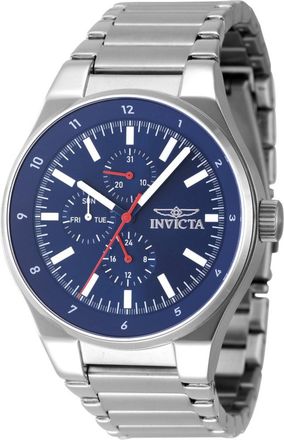 Invicta Racing 47548 Heren Horloge - Quartz Uurwerk - Roestvrij Staal met blauwe Wijzerplaat - 44mm