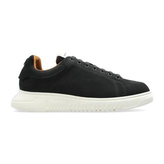Emporio Armani Platform sportschoenen - Heren - Sneakers - Zwart - 42 1/2 EU - Leer - Schoenen