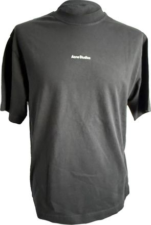 Acne Studios Pre-owned Mens Logo T-shirt in Grey Cotton - Black - Size X-Small