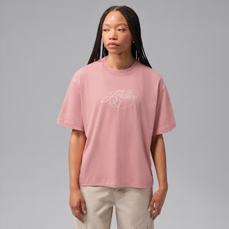 Nike Jordan Womens Jordan Girlfriend Fireside T-Shirt in Pink | IX6199-685