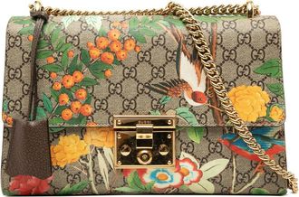 Gucci Pre-owned Gucci Medium GG Supreme Tian Padlock Shoulder Bag Ladies OLGJJJ917DFDNCOB