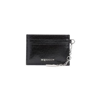 Alexander McQueen Black Leather Sling Card Holder-Uomo