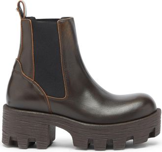 Diesel D-Hammer - Chelsea boots in leather with lug sole - Boots - Woman - Brown