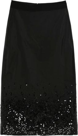 Luisa Cerano Midi-rok met pailletten - Zwart