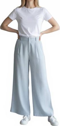 Dex Clothing Pleated Detail Elastic Back Wide Leg Pants In Dove Grey