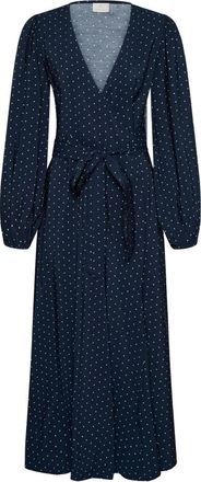 Kaffe Petite Dot Wikkeljurk - Dames - Jurken - Blauw - Maat: L