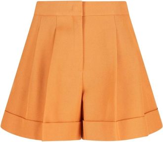 Fendi Grain de Poudre Wool Shorts - Dames - Korte Broeken - Oranje - S - Wol - Korte Broeken