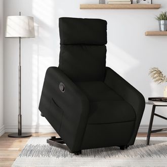 vidaXL Sill&oacute;n Reclinable Elevable Tela Negro Vidaxl