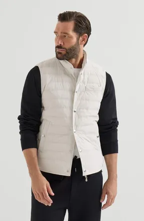 Brunello Cucinelli Bonded taffeta lightweight down vest in Panama at Nordstrom, Size Xxx-Large