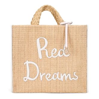 Red Valentino Tote Bags, female, Beige, Size: ONE SIZE Woven Tote Bag