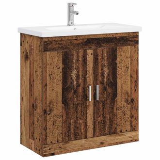 vidaXL Juego De Muebles De Ba&ntilde;o Madera Envejecida 81 X 40 X 84,5 Cm Vidaxl
