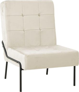 vidaXL Silla De Relajaci&oacute;n De Terciopelo Crema Blanca 65x79x87 Cm Vidaxl