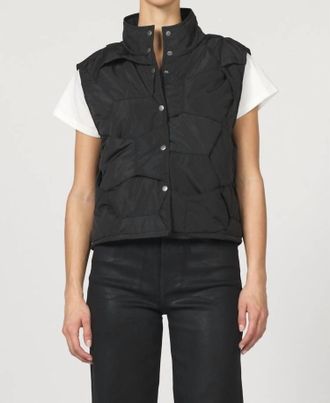 Dear John Denim Lynn Button Front Vest In Black