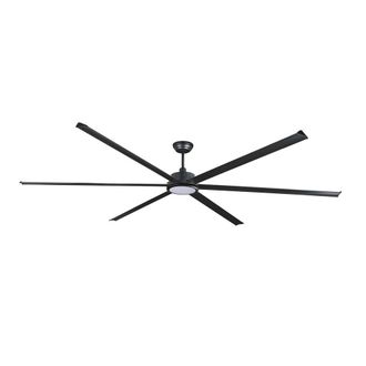 Netlighting Rotterdam XXXL 6 Blade Ceiling Fan Matt Black with Light 3000K