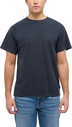 Mustang Kurzarmshirt MUSTANG Herren Style Akron, Herren, Gr. XXL, navy, Jersey, 100% Baumwolle, Rundhals, Shirts Kurzarmshirt