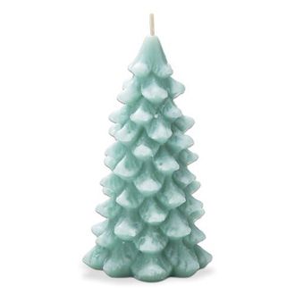 Tag Frosted Pine Tree Aqua Candle Sculpted Christmas Decor in Blue at Nordstrom