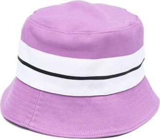 Palm Angels striped-trim bucket hat - women - Cotton/Polyester/Cotton - One Size - Purple