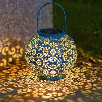 OEM Linterna Solar Grande - Impermeable - Metal - L&aacute;mpara De Mesa - Regalo De Jard&iacute;n Para Mam&aacute; - Para Patio Y Jard&iacute;n