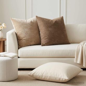 vidaXL Vidaxl Federa 6 Pz Heerlen Marrone 65 X 65 Cm Tessuto Chenille