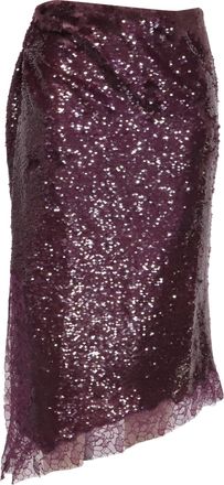 SIMKHAI Simkhai Amrita Sequined Midi Skirt in Violet Nylon