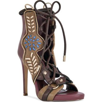 Azalea Wang Shainia Sandal in Plum Multi at Nordstrom, Size 8.5