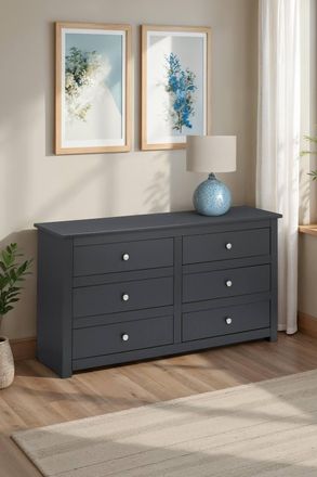 Julian Bowen Radley 6 Drawer Wide Chest in Black