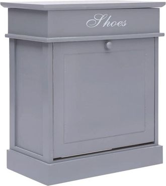 vidaXL Mueble Zapatero De Madera De Paulownia Gris 50x28x58 Cm Vidaxl