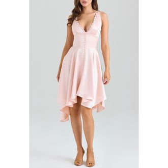 House of CB Ysabella Handkerchief Hem Dress in Pink at Nordstrom, Size X-Small