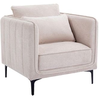 Vente-Unique Poltrona in Tessuto Beige - TORMELDA