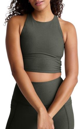 Beyond Yoga Spacedye Refocus Racerback Crop Tank in Dusty Forest Heather at Nordstrom, Size X-Small