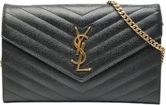 Saint Laurent Pre-owned Cross Body Bags, female, Black, Size: ONE SIZE Pre-owned Vintage Cross Body Bag