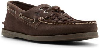 Sperry Top-Sider Authentic Original 2-Eye Woven Boat Shoe in Dark Brown at Nordstrom, Size 10.5