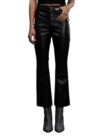 Blu Pepper Victoria Leather Pants In Black