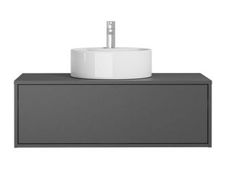 VENTE-UNIQUE.COM Mueble de ba&ntilde;o simple madera gris antracita