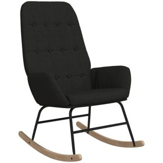 vidaXL Silla Mecedora De Tela Negra Vidaxl