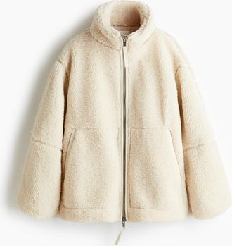 H&M Jacke aus Teddyfleece mit lockerer Passform - Beige