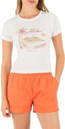 Hurley Island Time Crewneck Baby Tee in Tofu at Nordstrom, Size X-Small