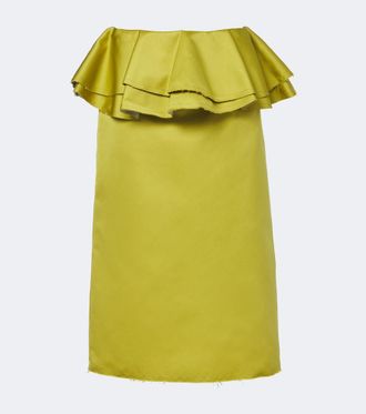 Plan C Peplum satin midi skirt