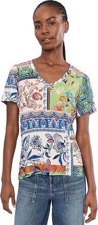 Johnny Was The Janie Favorite V-neck Flutter Sleeve Tee- Arme Womens Clothing Armeria Scarf : 2XL, Rayon/Spandex