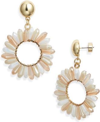 Nordstrom Petal Hoop Drop Earrings in Neutral- Gold at Nordstrom