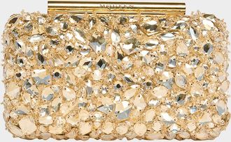 Alexander McQueen Bead & Crystal T-Bar Clutch Bag