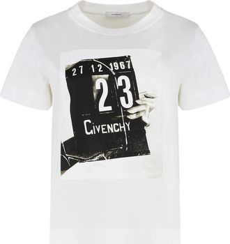 Givenchy Katoenen T-shirt met Clapperboard Print - Dames - T-shirts - Wit - S - Katoen - Tops