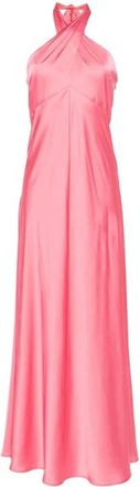 D.exterior Koraalroze Maxi Jurk - Dames - Maxi kleedjes - Roze - M - Satijn - Kleedjes