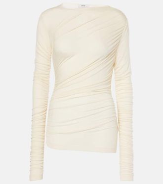 A Gold E Tania ruched jersey top