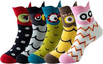 Generic Women Socks Funny Cute Animal Ladies Sock Cat Dog Socks Gifts for Women Christmas Birthday, One Size Soft Cotton Thick Woman Bed Sock Multicoloured fo